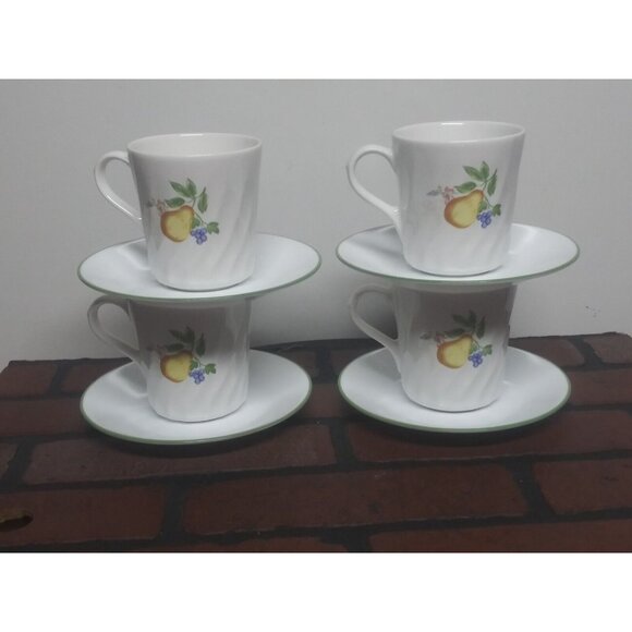 24pc Corelle Chutney Dinnerware set Plates/Bowls/Cups Saucers swirl fruit design - Picture 16 of 16